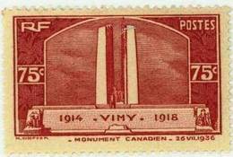 FRANCE:  Yvert 316*  VIMY (Neuf Avec Charnière (MLH) - Unused Stamps