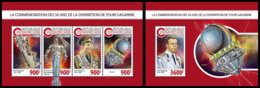 CENTRAL AFRICA 2018 **MNH Yuri Gagarin Space Raumfahrt Espace M/S+S/S - OFFICIAL ISSUE - DH1847 - Afrika