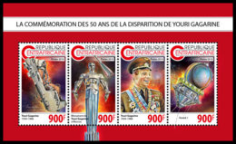 CENTRAL AFRICA 2018 **MNH Yuri Gagarin Space Raumfahrt Espace M/S - OFFICIAL ISSUE - DH1847 - Africa