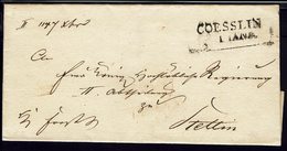 POLOGNE - Marque Linéaire De Coesslin Sur Lettre à Destination De Stettin - TB - - ...-1860 Vorphilatelie