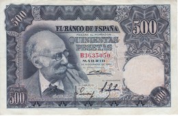 BILLETE DE ESPAÑA DE 500 PTAS AÑO 1951 DE BENLLIURE SERIE B EN CALIDAD EBC (XF)   (BANKNOTE) - 500 Pesetas