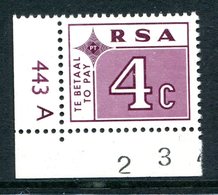 South Africa 1972 Postage Dues - 4c Plum MNH (SG D77) - Segnatasse