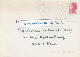 LSC 1986  - Tache Blanche Au Cou Sur Sabine - Cachet MIREBEAU Sur BEZE (Cote D'Or) - Lettres & Documents