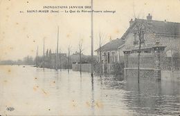 Inondations Janvier 1910 - Saint-Maur - Le Quai Du Port-au-Fouarre Submergé - Carte E.L.D. Non Circulée - Floods