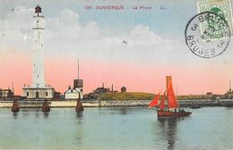 Dunkerque - Le Phare, Voilier - Carte LL Colorisée N° 195 - Phares