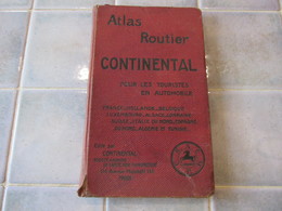 Ancien Atlas Routier Continental Pour Les Touriste En Automobile - Kaarten & Atlas