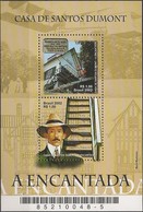 BRAZIL - SOUVENIR SHEET 70th DEATH ANNIVERSARY OF SANTOS DUMONT (1873-1932), PIONEER OF AVIATION 2002 - MNH - Unused Stamps
