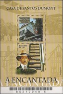 BRAZIL - SOUVENIR SHEET 70th DEATH ANNIVERSARY OF SANTOS DUMONT (1873-1932), PIONEER OF AVIATION 2002 - MNH - Ungebraucht