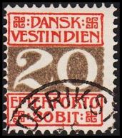 1905. Numeral Type.  20 Bit Red/grey. 1. PRINT. (Michel P6A) - JF309220 - Denmark (West Indies)