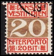 1905. Numeral Type.  20 Bit Red/grey. 3. PRINT. (Michel P6A) - JF309222 - Deens West-Indië