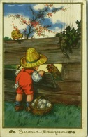 CASTELLI SIGNED 1920s POSTCARD - KID & CHICKEN & EGGS - DEGAMI 946 ( BG64) - Castelli