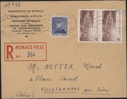 Office émissions Timbres Poste YT 233 256 Recommandé CAD Monaco Principauté 5 V 45 Flamme 5 Ondulations - Brieven En Documenten