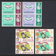 Antigua 1965-66, Pairs, Mint No Hinge, Sc# 155-156, 163-164, SG , Mi - 1858-1960 Colonie Britannique