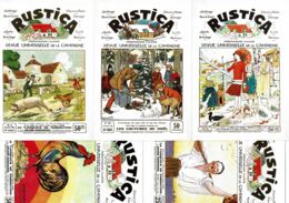 Reproduction De Couvertures RUSTICA Années 1928 - 5 Cartes Postales N° 1-2-3-14-38 - Andere & Zonder Classificatie