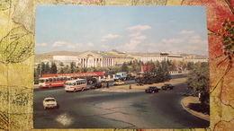 Mongolia. Ulan Bator. Main Street -  OLD USSR PC 1970s TAXI Car - Mongolie