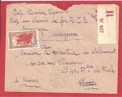 Y&T N°176B MORAMANGA Vers FRANCE  1935  2 SCANS - Cartas & Documentos