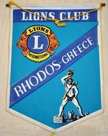 Rare Fanion Lion's Club Rhodes Grèce - Other & Unclassified