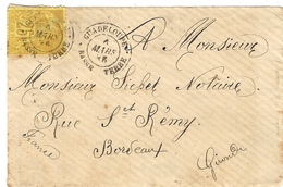 1885- DEVANT ( Front ) D'enveloppe Affr. Sage N° 92 Oblit. GUADELOUPE / BASSE TERRE - Brieven En Documenten