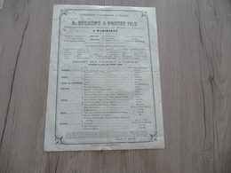 Transport Maritime Pub Format A4 1862 Marseille Decamps Ponset Départs Des Bâteaux - Transports