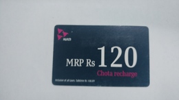 India-hutch Prepiad Chota Recharge-(7f)-(mrp Rs.120)-(6/4/2009)-card-used+1 Card Prepiad Free - India