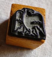 Oiseau, Aigle - Ancien Tampon Scolaire, Cube Bois - Bird, Eagle - French Antique Rubber Stamp, School - Altri & Non Classificati