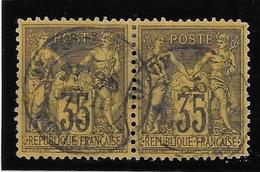 France N°93 - Paire - Oblitéré - TB - 1876-1898 Sage (Type II)