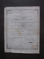 1811 PENSIONS ECCLESIASTIQUES/ BONS RECUS DOCUMENTS PERIODE REVOLUTION ASSIGNAT - Assignats & Mandats Territoriaux