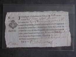 1772 HELEMMES / BONS RECUS DOCUMENTS PERIODE REVOLUTION ASSIGNAT - Assignats
