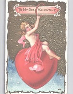 2 Beautiful Heavily Embossed US St Valentine's Day Postcards Sent Around 1912 - Valentine's Day