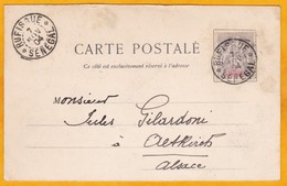 1904 - Sénégal - CP De Rufisque Vers Altkirch, Alsace Occupée - 15 Cent Groupe - Vue Pont Faid'herbe, Saint Louis - Cartas & Documentos