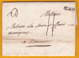 1790 - Règne De Louis XVI - LAC De Alais (marque Postale) / Alès, Gard  Vers  Beaucaire - Affaires Municipales - 1701-1800: Voorlopers XVIII