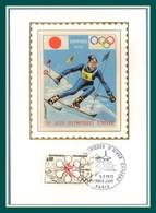 Carte Maximum Silk Soie France N° 1705 Jeux Olympiques D'Hiver Sapporo 1972 Ski - Winter 1972: Sapporo