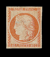 * EMISSION CERES 1849 - * - N°5c - 40c Roange - Gomme Brunâtre - Signé JF Brun - B - 1849-1850 Ceres