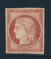 * EMISSION CERES 1849 - * - N°6A - 1F Rouge Brun  - Signé Roumet, Calves Et Brun - TB - 1849-1850 Ceres