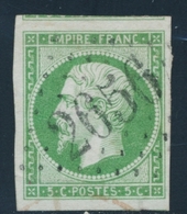 O NAPOLEON NON DENTELE - O - N°12b - Vert Foncé - Voisin - Obl. GC 2656 - TB/SUP - 1853-1860 Napoléon III.