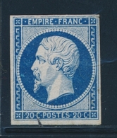 ** NAPOLEON NON DENTELE - ** - N°14Aa - 20c Bleu Foncé - Signé Calves - TB - 1853-1860 Napoleone III