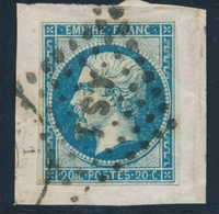 O NAPOLEON NON DENTELE - O - N°14Ad  Bleu S/vert - Obl PC AS1 - TB - 1853-1860 Napoleone III