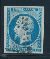 O NAPOLEON NON DENTELE - O - N°14Ad - Bleu S/vert - TB - 1853-1860 Napoleone III