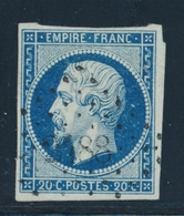 O NAPOLEON NON DENTELE - O - N°14Ad - Bleu S/vert - TB - 1853-1860 Napoléon III