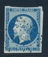 O NAPOLEON NON DENTELE - O - N°14Ad - Bleu S/vert - TB - 1853-1860 Napoleone III