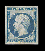 ** NAPOLEON NON DENTELE - ** - N°15 - 25c Bleu - Signé Calves - TB - 1853-1860 Napoléon III