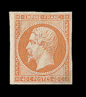 * NAPOLEON NON DENTELE - * - N°16 - 40c Orange- Signé Thiaude - TB - 1853-1860 Napoléon III