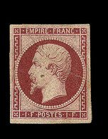 * NAPOLEON NON DENTELE - * - N°18 - 1F Carmin - Réparé - 1853-1860 Napoléon III.