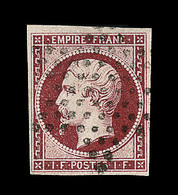 O NAPOLEON NON DENTELE - O - N°18a - 1F Carmin Foncé - Signé Calves - TB - 1853-1860 Napoléon III.