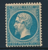 ** NAPOLEON DENTELE - ** - N°22 - 20c Bleu - TB - 1862 Napoléon III