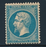 ** NAPOLEON DENTELE - ** - N°22 - 20c Bleu - TB - 1862 Napoleon III