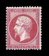 * NAPOLEON DENTELE - * - N°24 - 80c Rose - BDF - Signé Calves - TB - 1862 Napoléon III