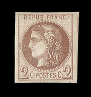 * EMISSION DE BORDEAUX  - * - N°40A  - 2c Chocolat Clair  - Report 1 - Comme ** - Signé Calves - TB - 1870 Bordeaux Printing