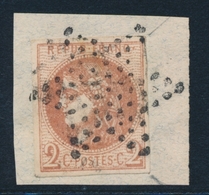 F EMISSION DE BORDEAUX  - F - N°40B - Obl étoile Muette - TB - 1870 Bordeaux Printing