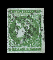 O EMISSION DE BORDEAUX  - O - N°42Ba - Vert Jaune Foncé -  TB - 1870 Bordeaux Printing